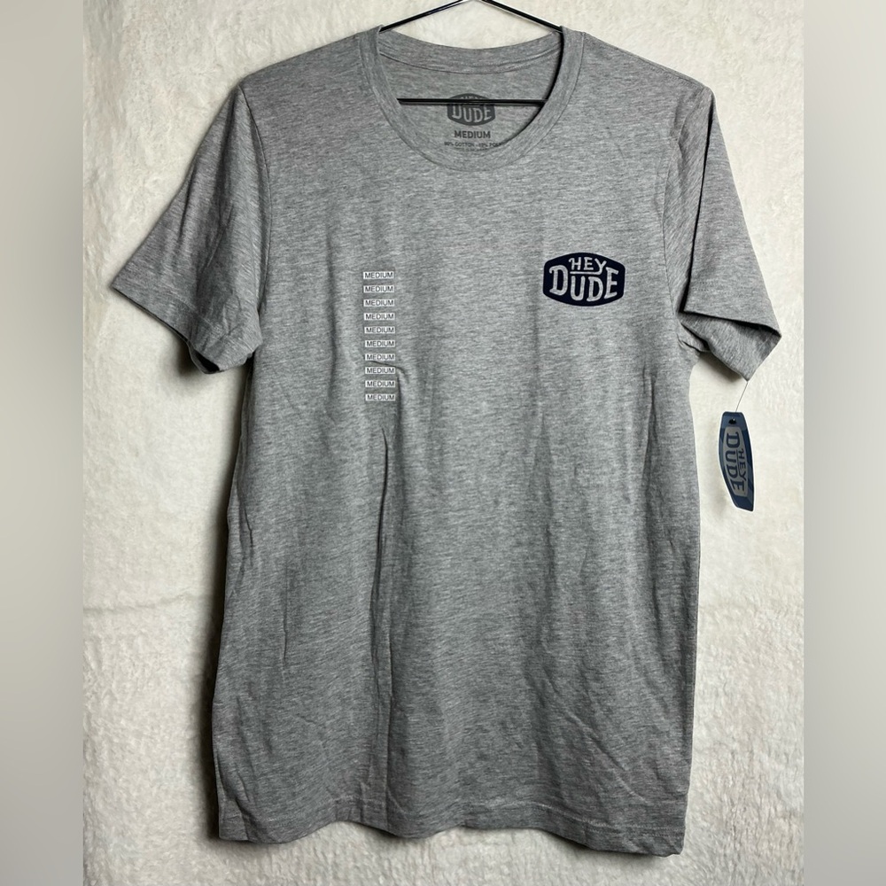 Hey Dude Light Gray Short Sleeve Tee size M